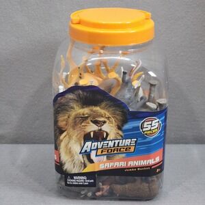 Adventure Force Safari Animals Jumbo Bucket Multicolor 55 Pieces Kids Unisex NEW